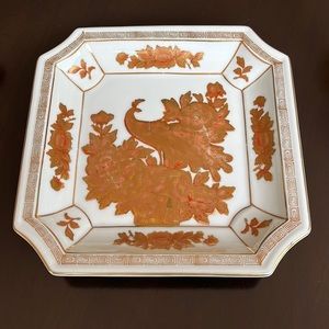 Andrea by Sadek orange and copper peacock tray